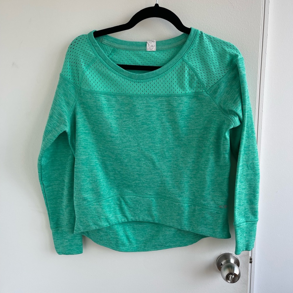 green sweatshirt